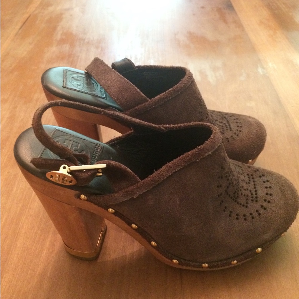 Tory Burch Suede Clogs Size 7 1/2